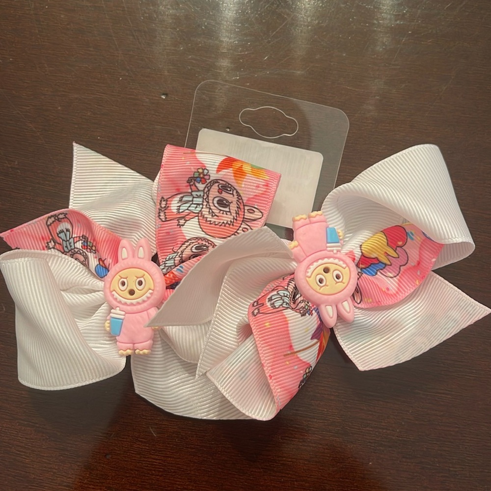 Colorful labubu monster Cartoon Hair Bows nwt set of two